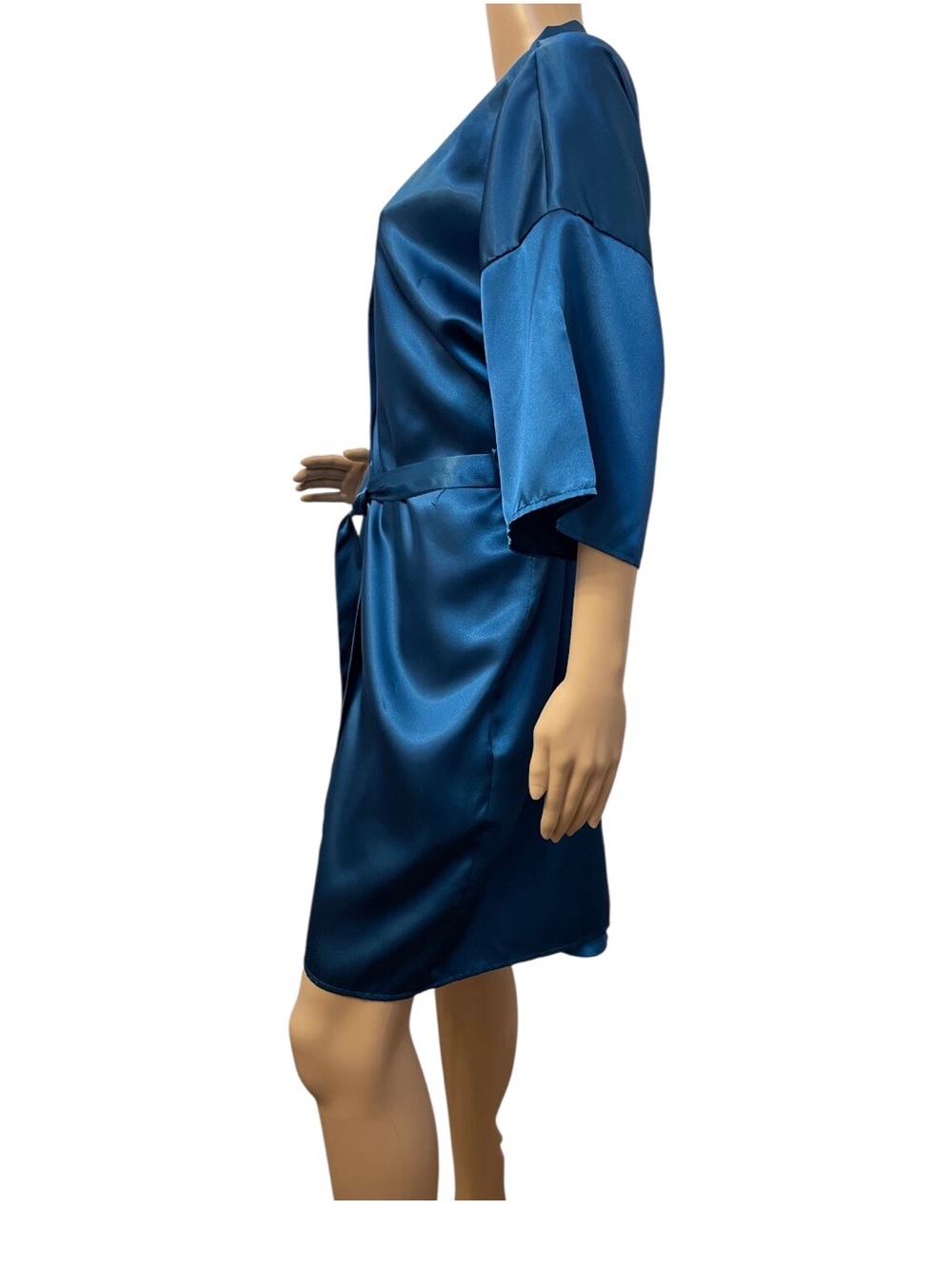 Honors Intimates Women's Blue Satin Night Gown Satin Robe, XL - Picture 6 of 12